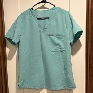 Figs Sea Glass V-Neck Scrub Top